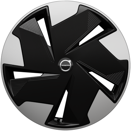 Black multi-spoke rim icon with contrasting design. The rim features angular, modern styling, representing a Volvo car accessory option.