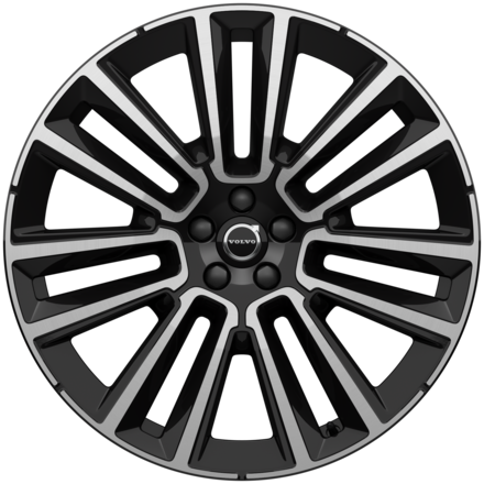 Icon showing a multi-spoke rim with black and silver design.