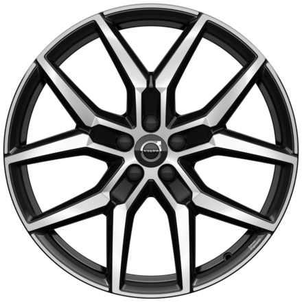 Icon representing a Volvo car's silver multi-spoke rim.