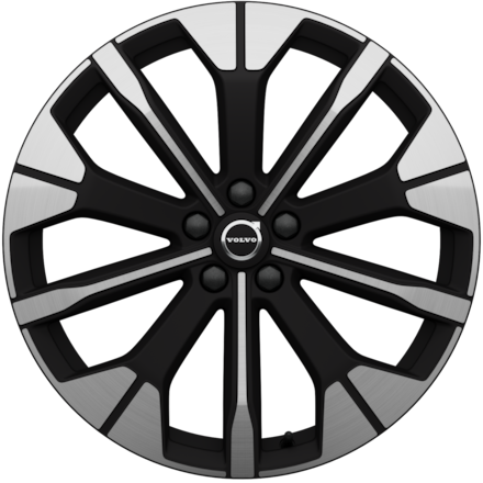 Silver and black multi-spoke rim icon with a Volvo center cap.