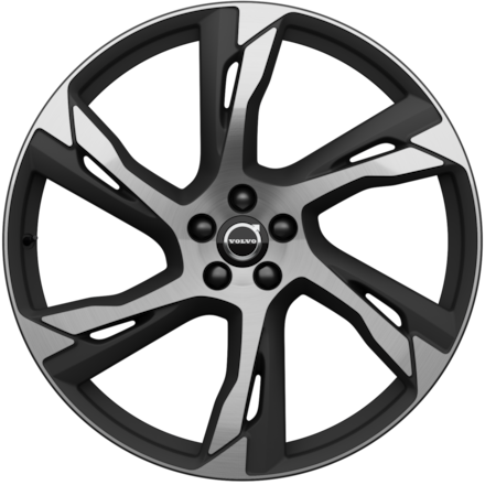 Black and silver multi-spoke rim icon with Volvo branding prominently displayed in the center, showcasing its design in isolation.