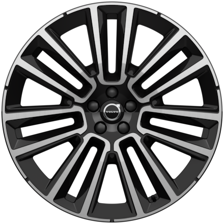Icon showing a multi-spoke rim with black and silver design.