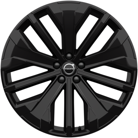 Black multi-spoke rim icon with a simple, symmetrical design, suitable for representing car wheel options.