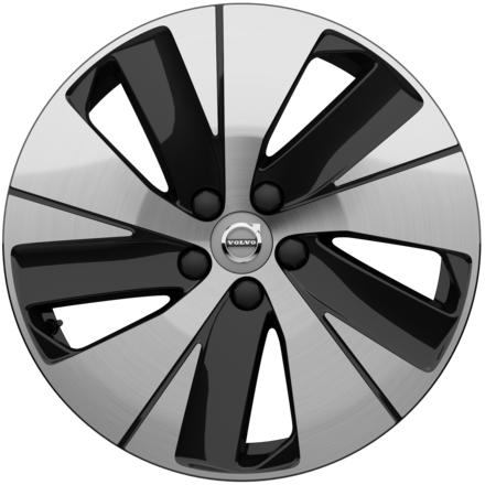 Silver and black multi-spoke rim icon represents a wheel design option.
