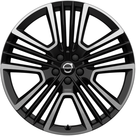 Black and silver multi-spoke rim icon with geometric cutout design, viewed directly from the front.