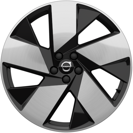 Icon depicting a black and silver multi-spoke rim with a central Volvo emblem.