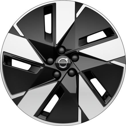 Black and silver multi-spoke rim icon representing Volvo car wheel design with contrasting geometric patterns.