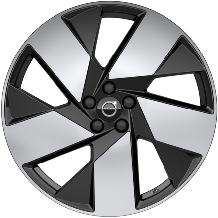 Icon depicting a black and silver multi-spoke rim with a central Volvo emblem.
