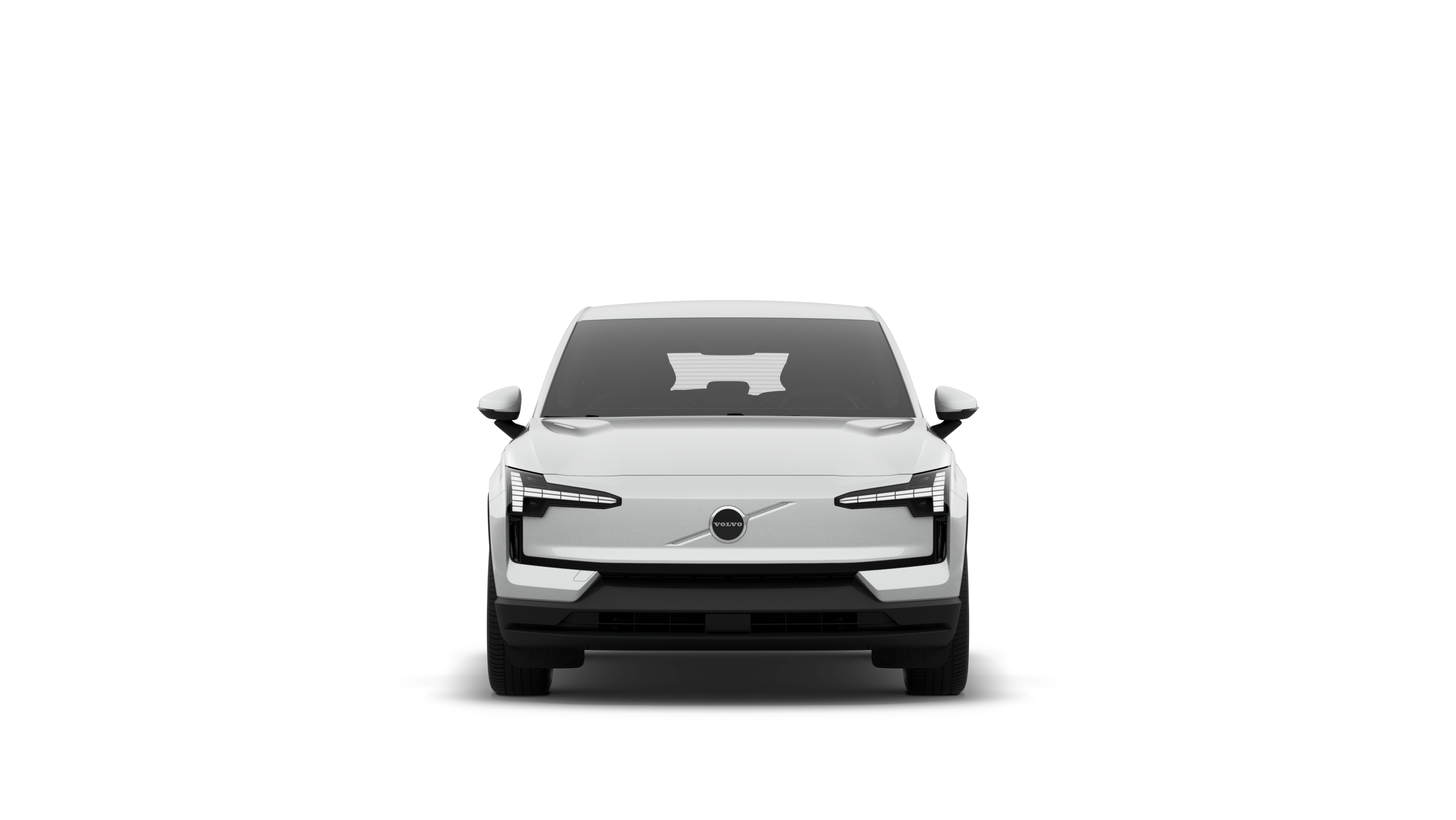 Front view of a Volvo car in a plain studio background.