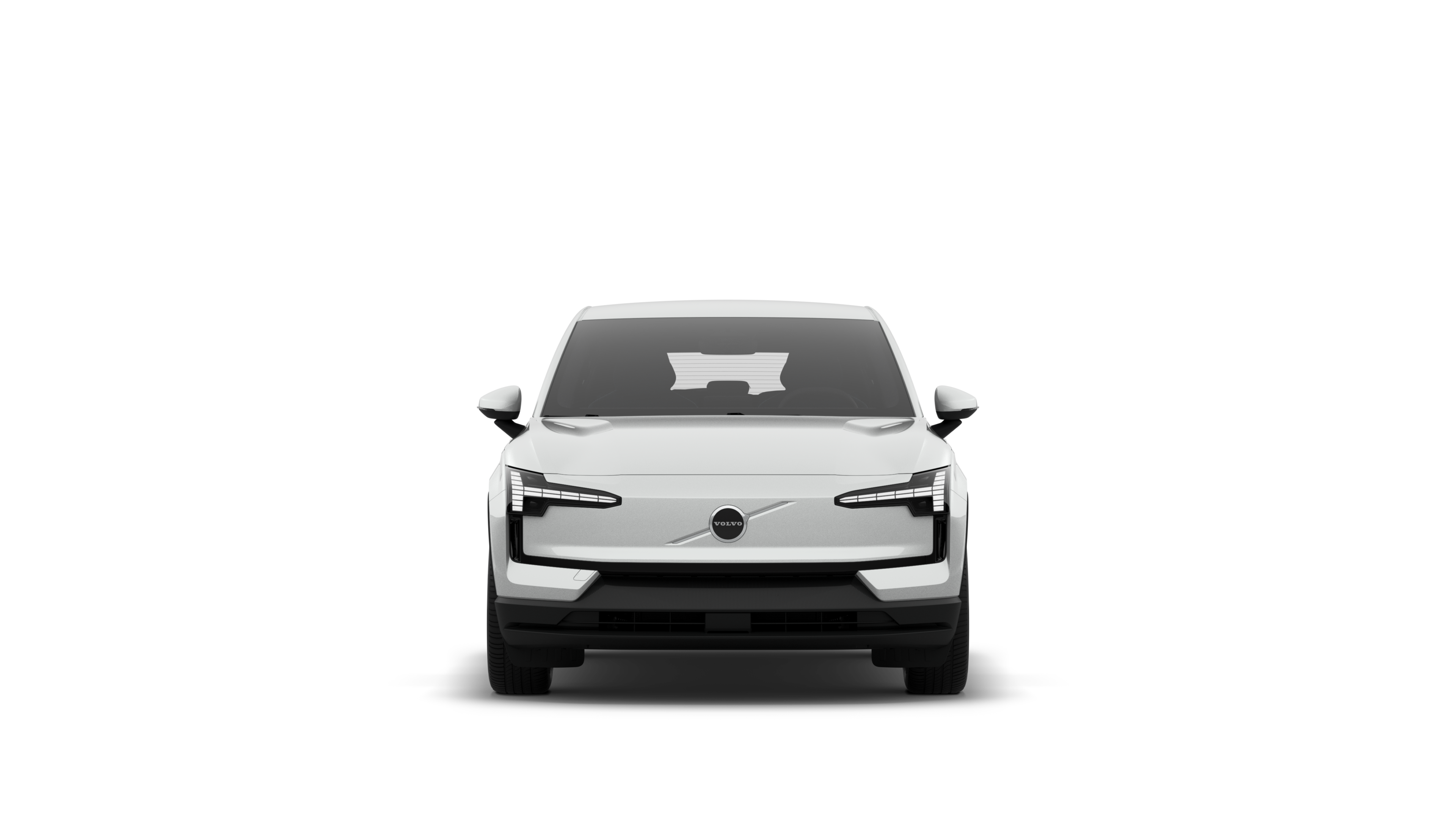 Front view of a Volvo car in a plain studio background.