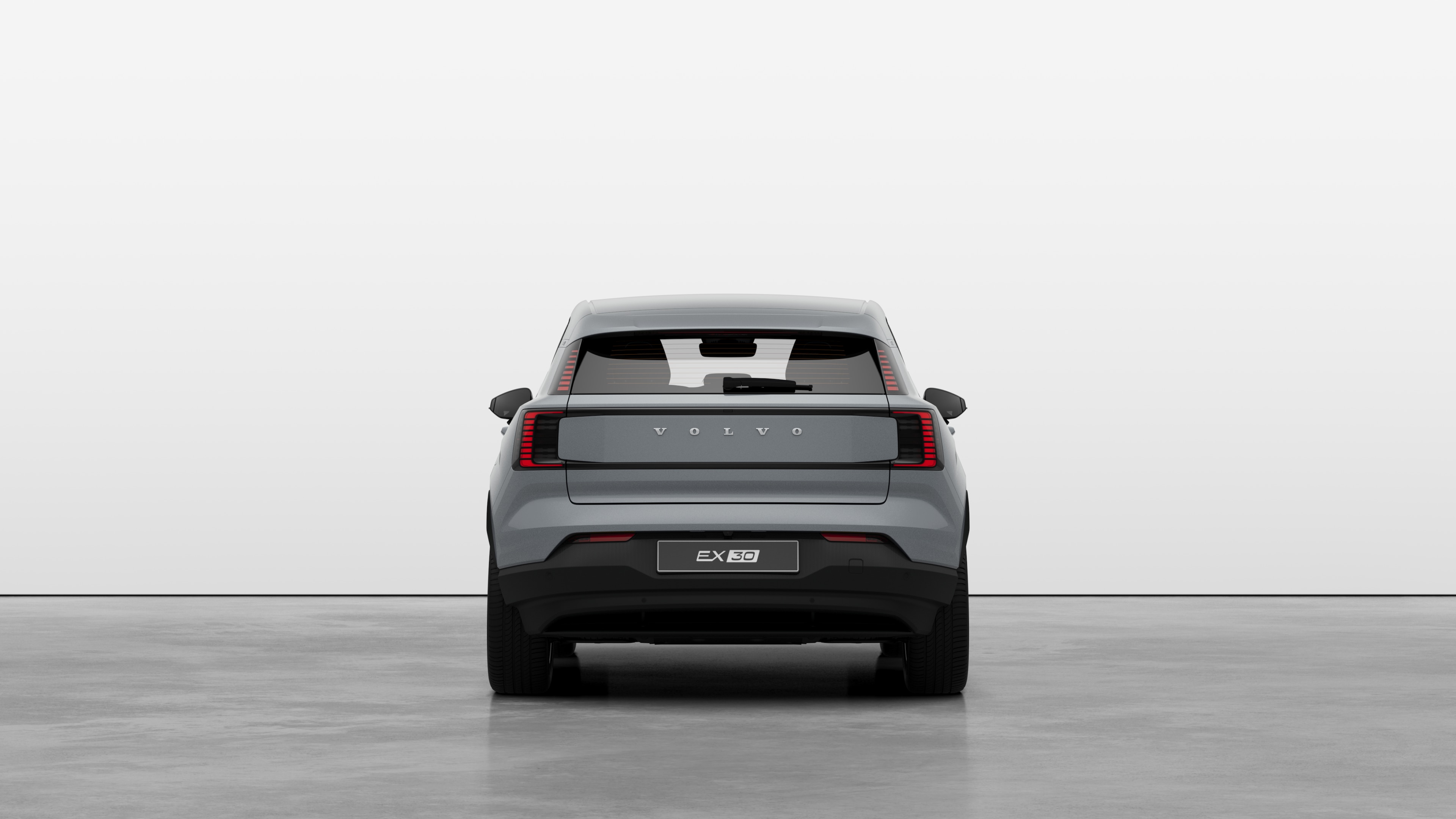 Volvo car rear view against a plain studio background.