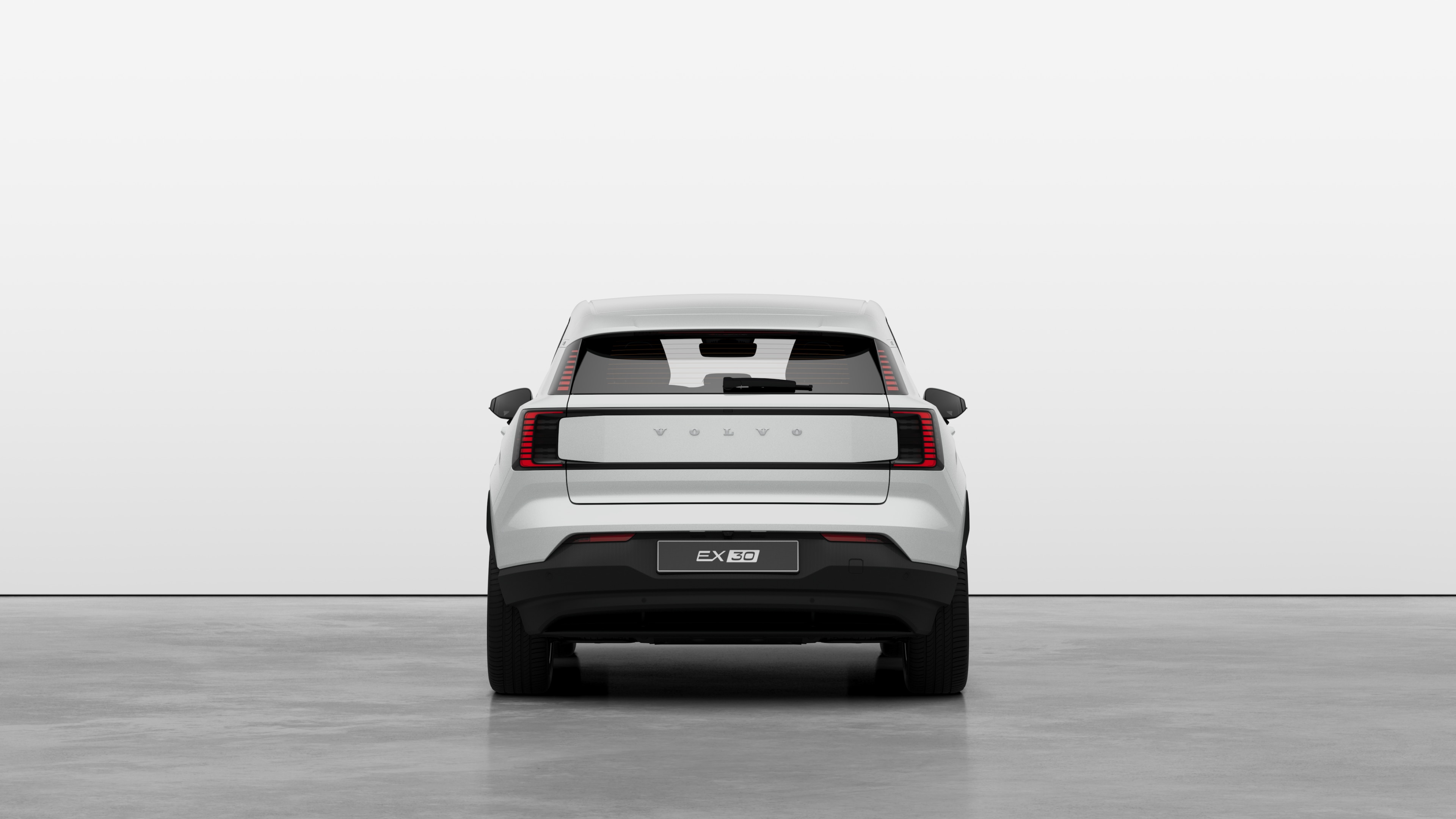 Volvo car rear view against a plain studio background.