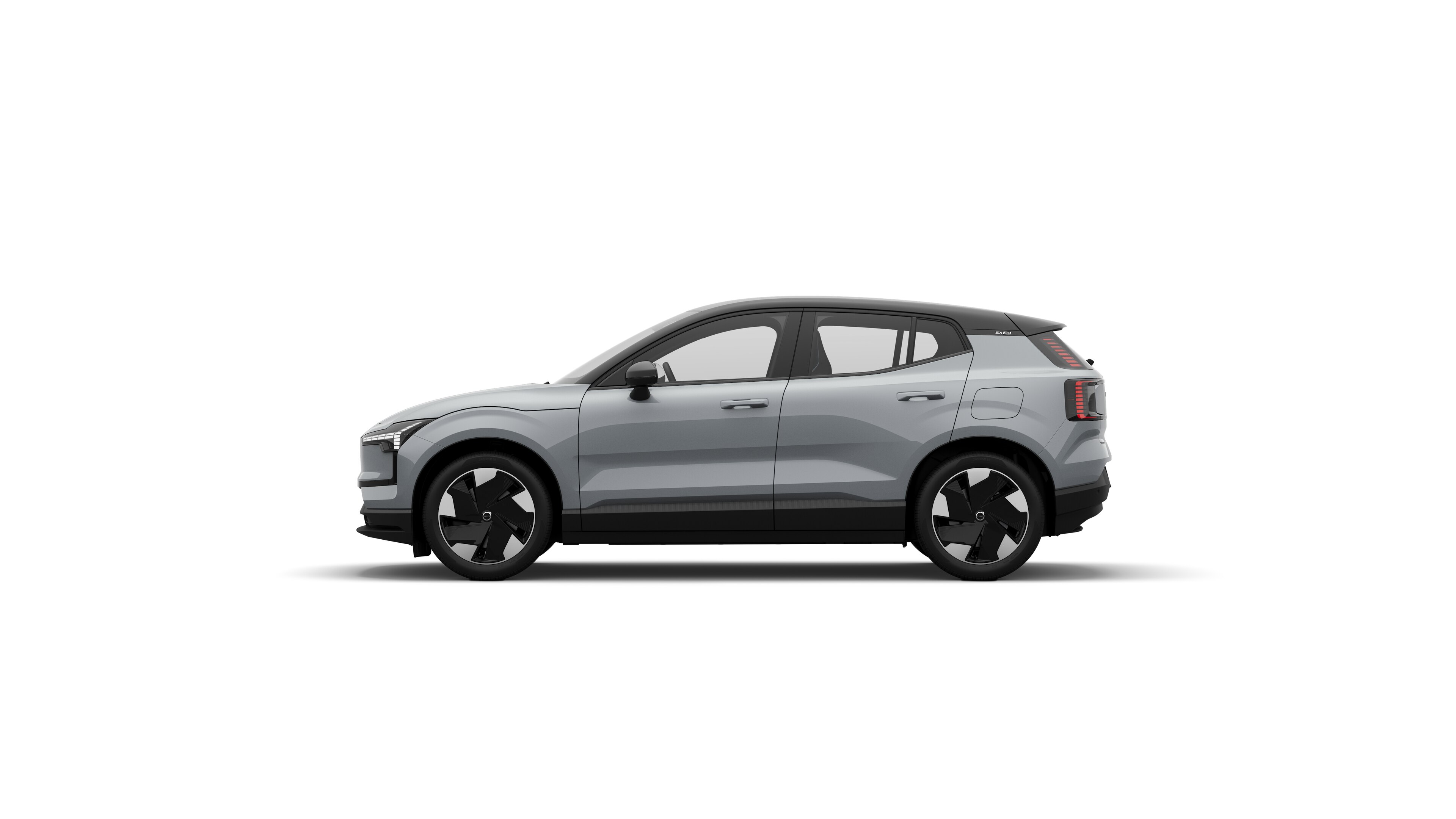 Volvo car side view in plain studio background.