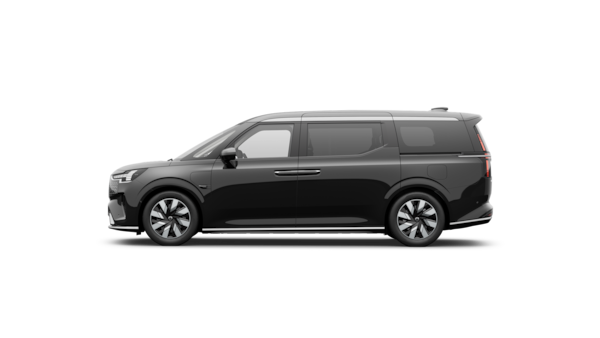Volvo car side view in plain studio background.
