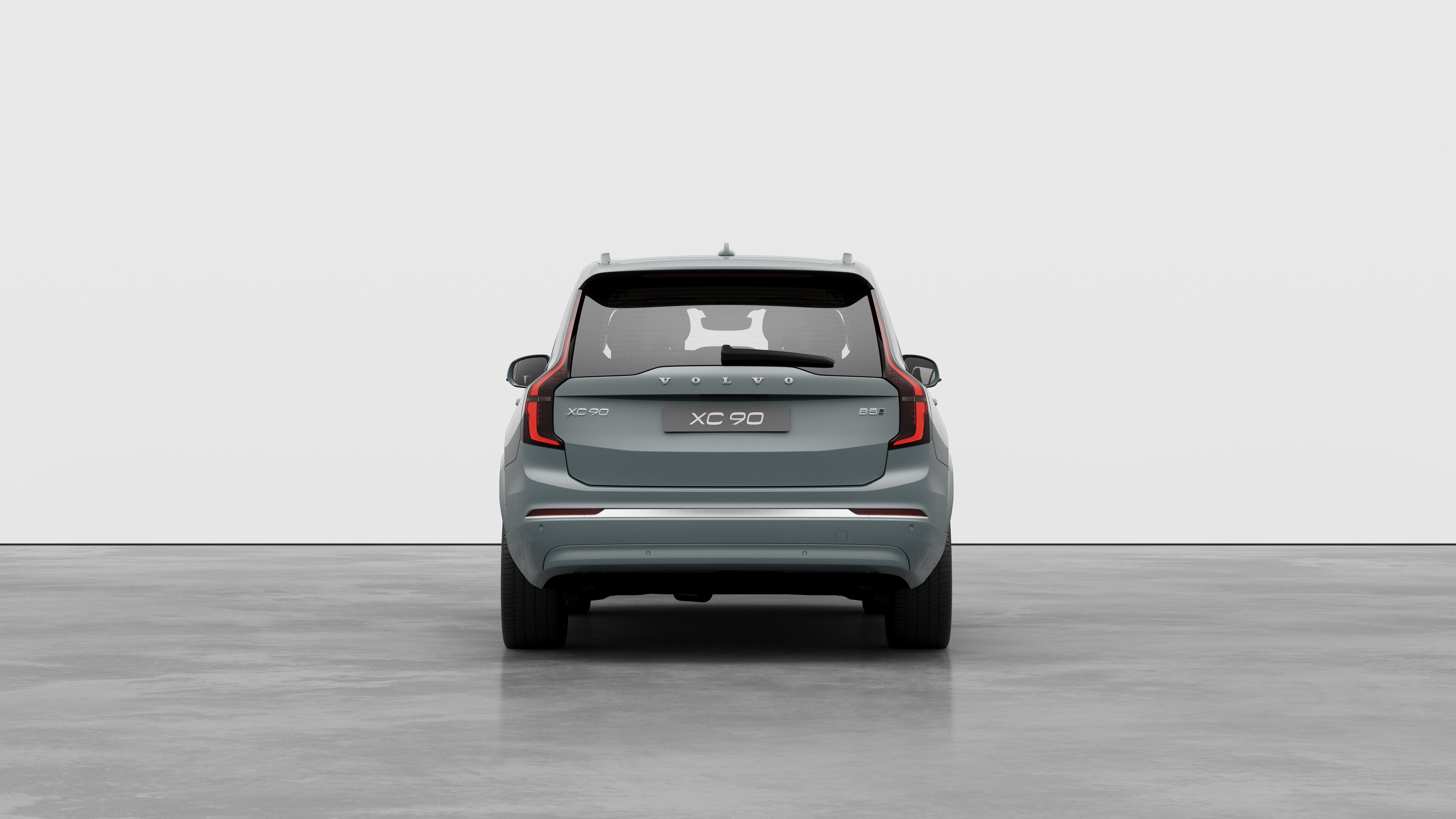 Volvo car rear view against a plain studio background.