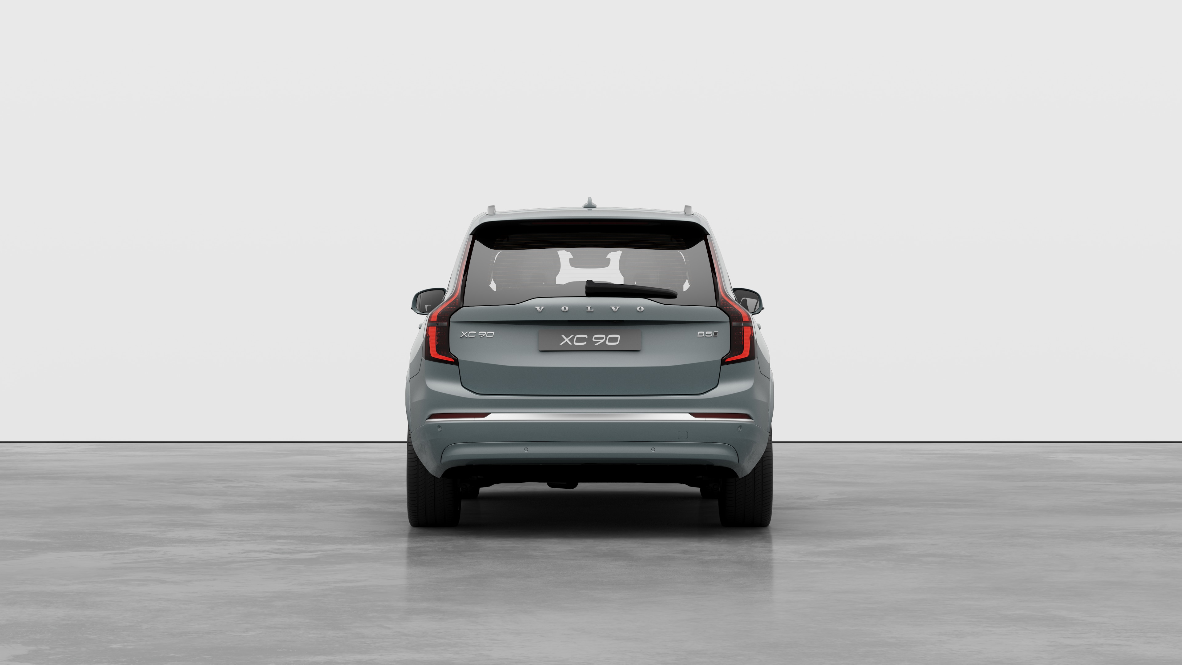 Volvo car rear view against a plain studio background.