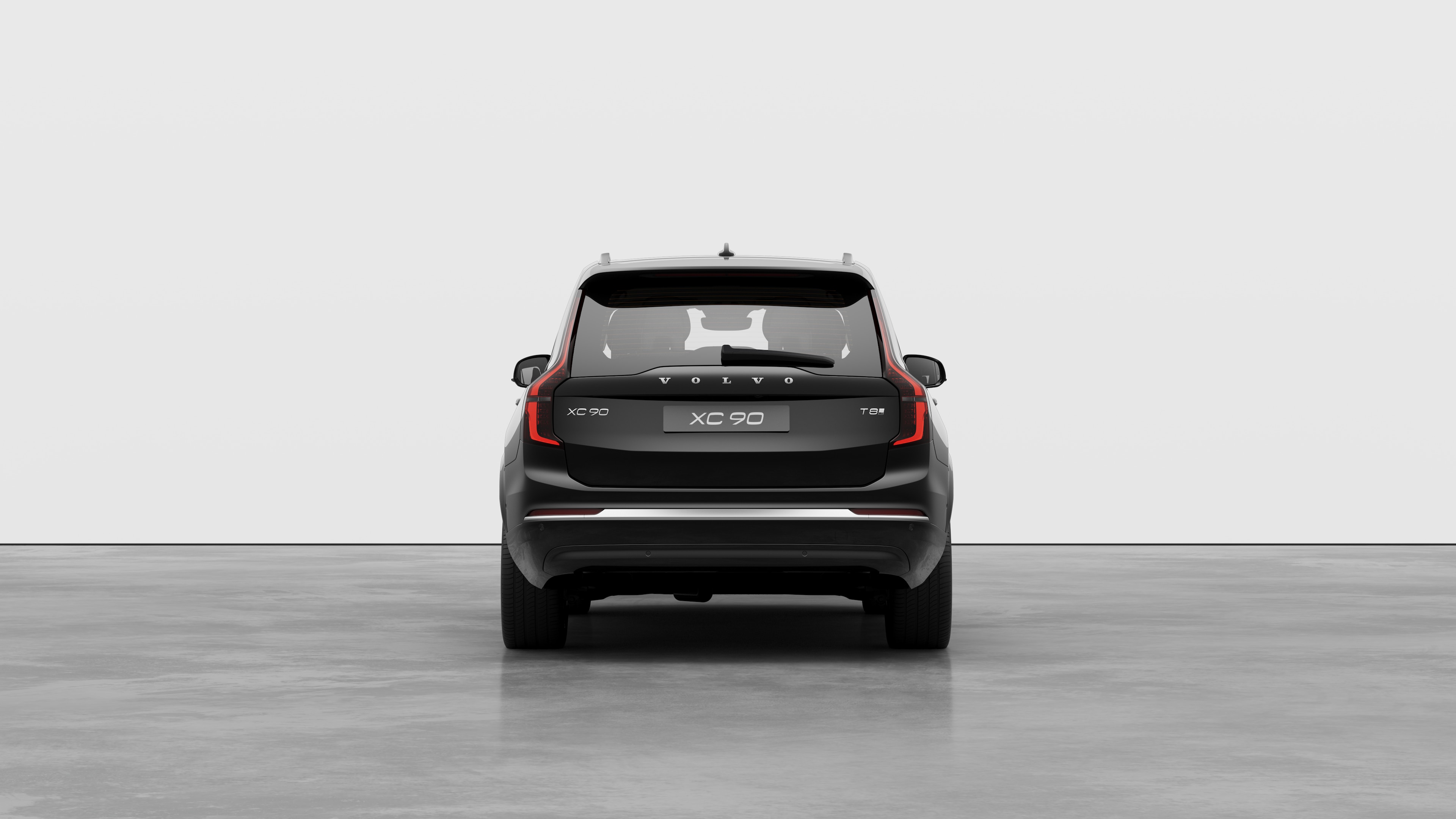 Volvo car rear view against a plain studio background.