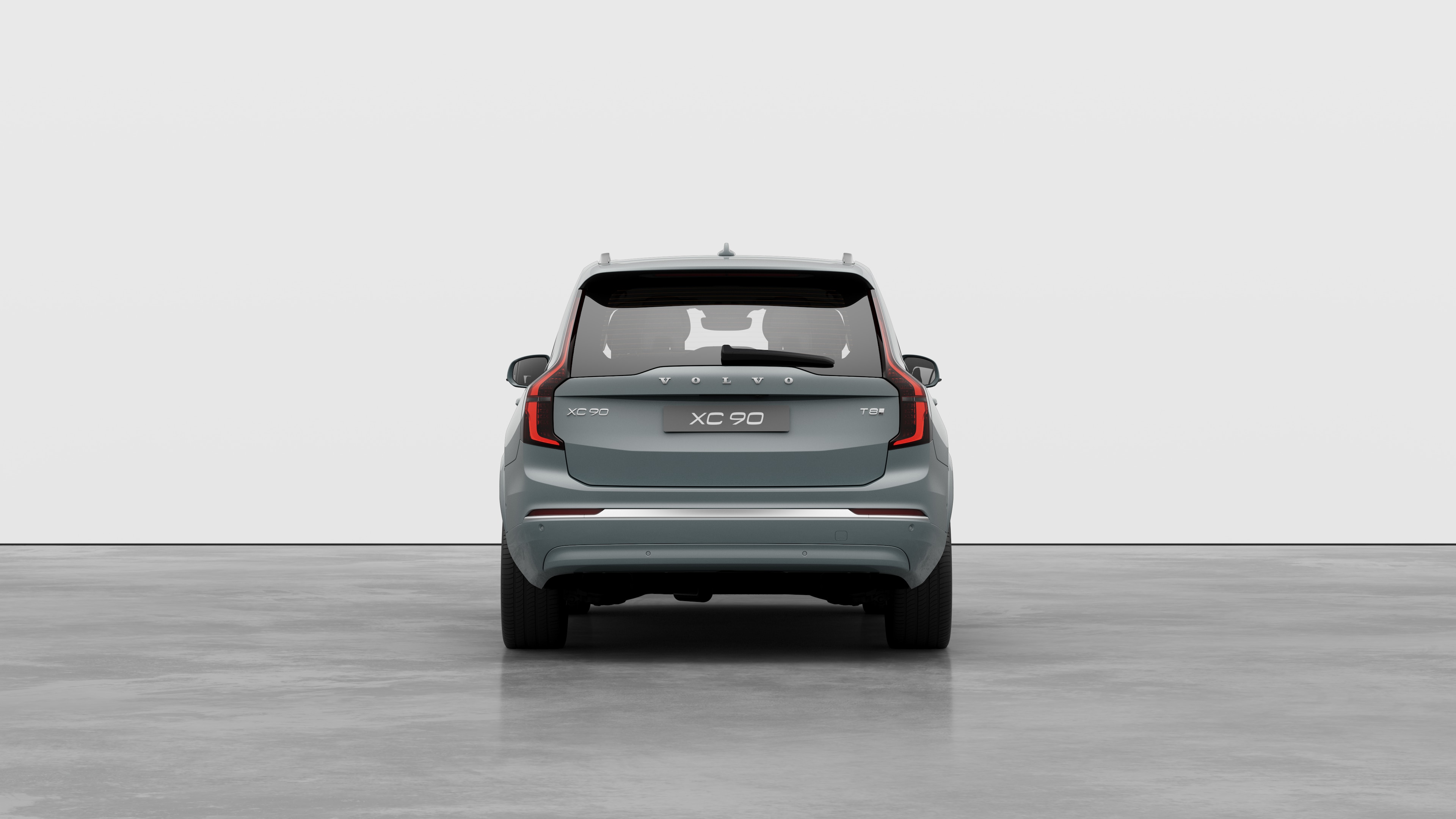 Volvo car rear view against a plain studio background.