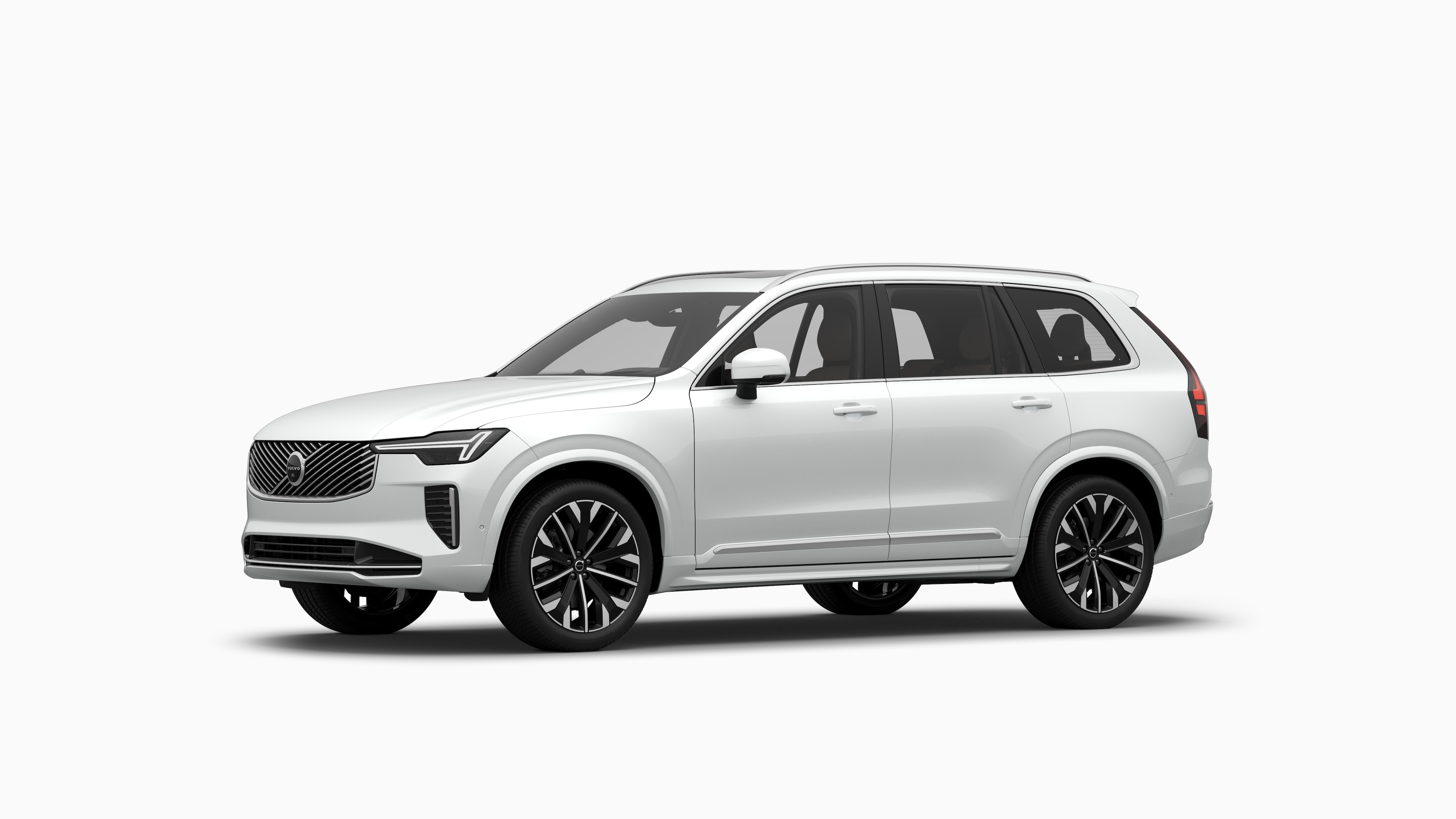 볼보 자동차 외관, 3/4 뷰, 일반 스튜디오 배경.