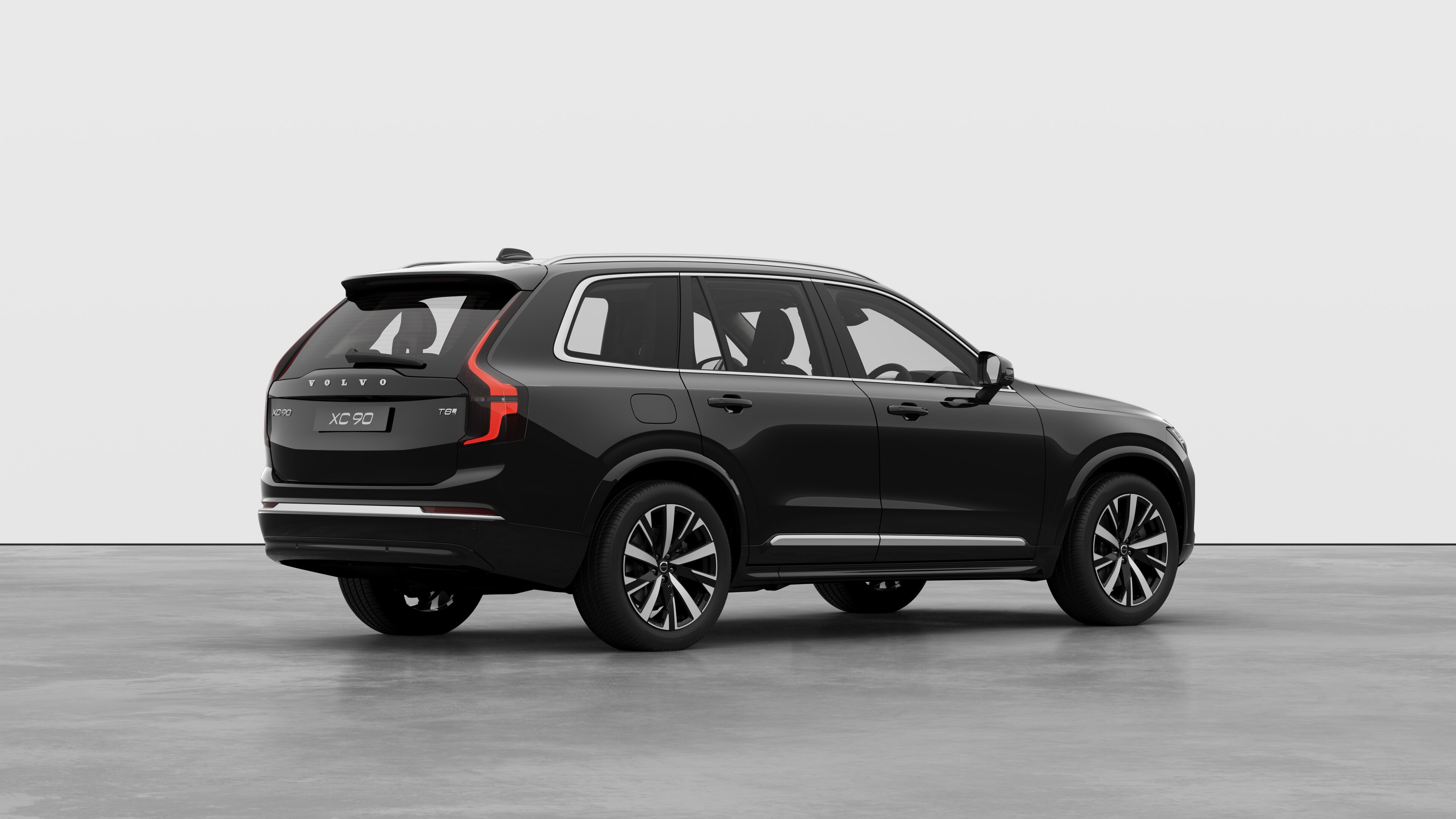 Volvo car rear three-quarter view on plain studio background.