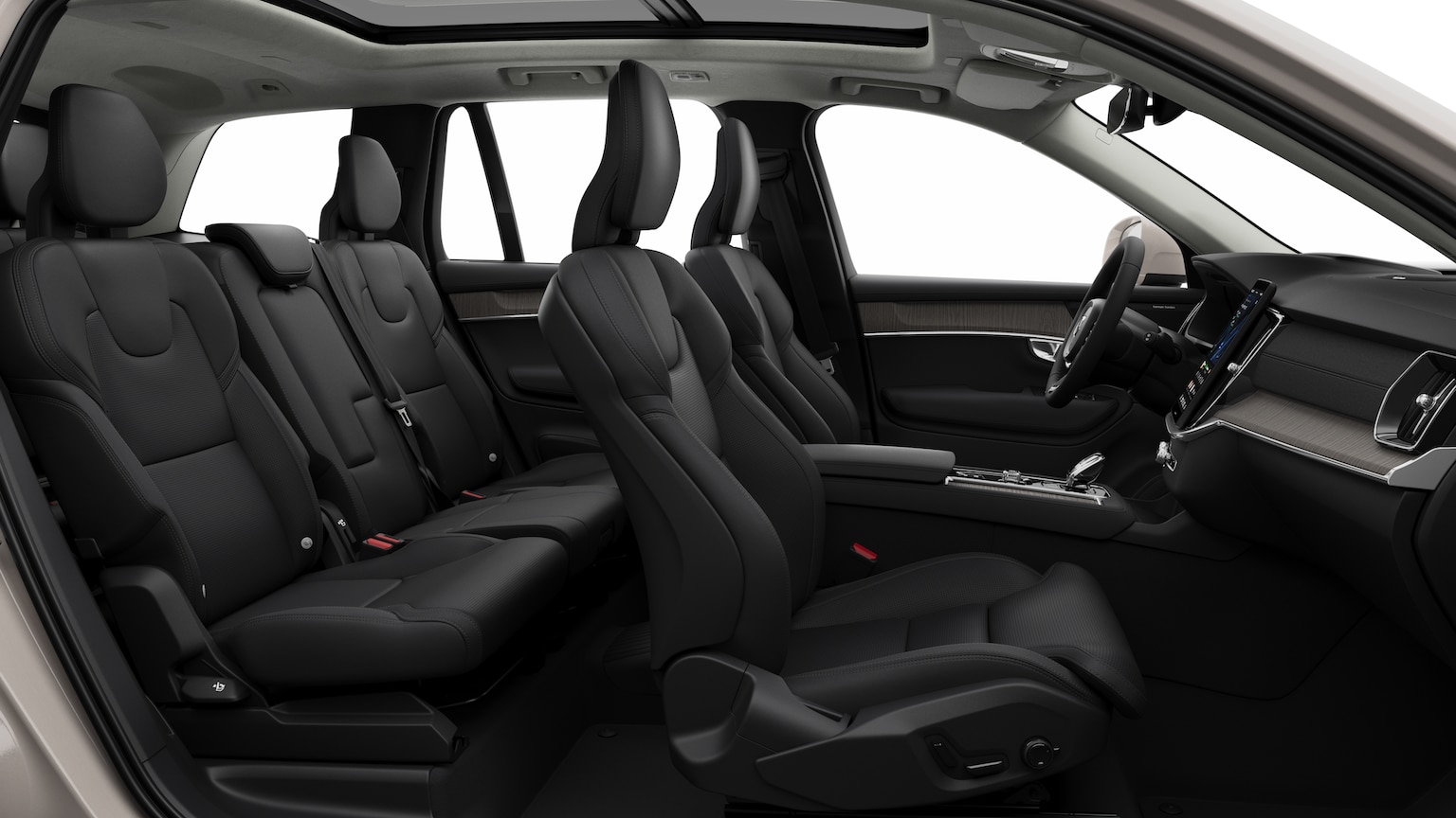 Volvo XC90 Plug In Hybrid Bright Nappa Leder met ventilatie Charcoal/Charcoal