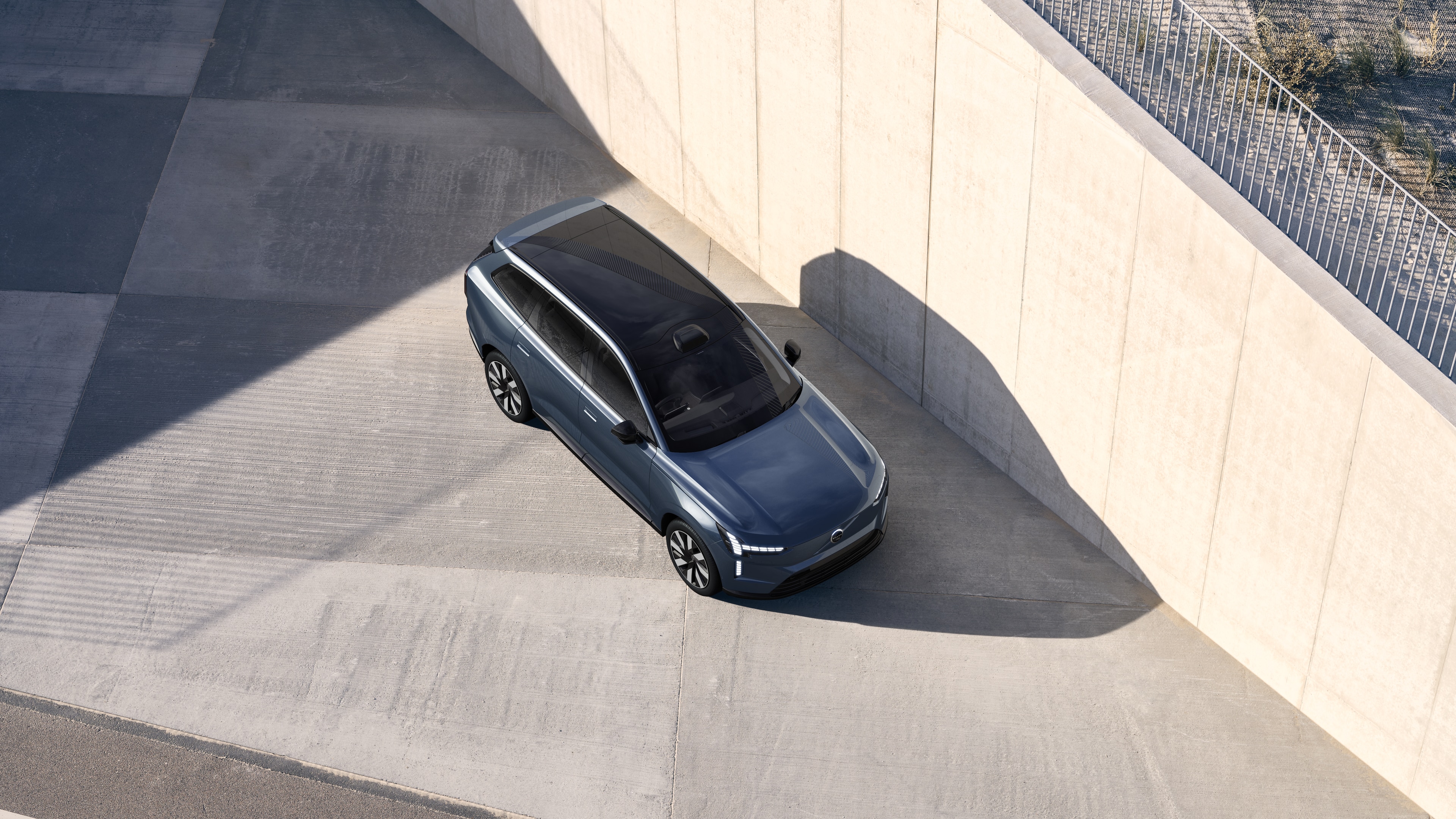 Volvo car exterior shown from above in plain studio background.