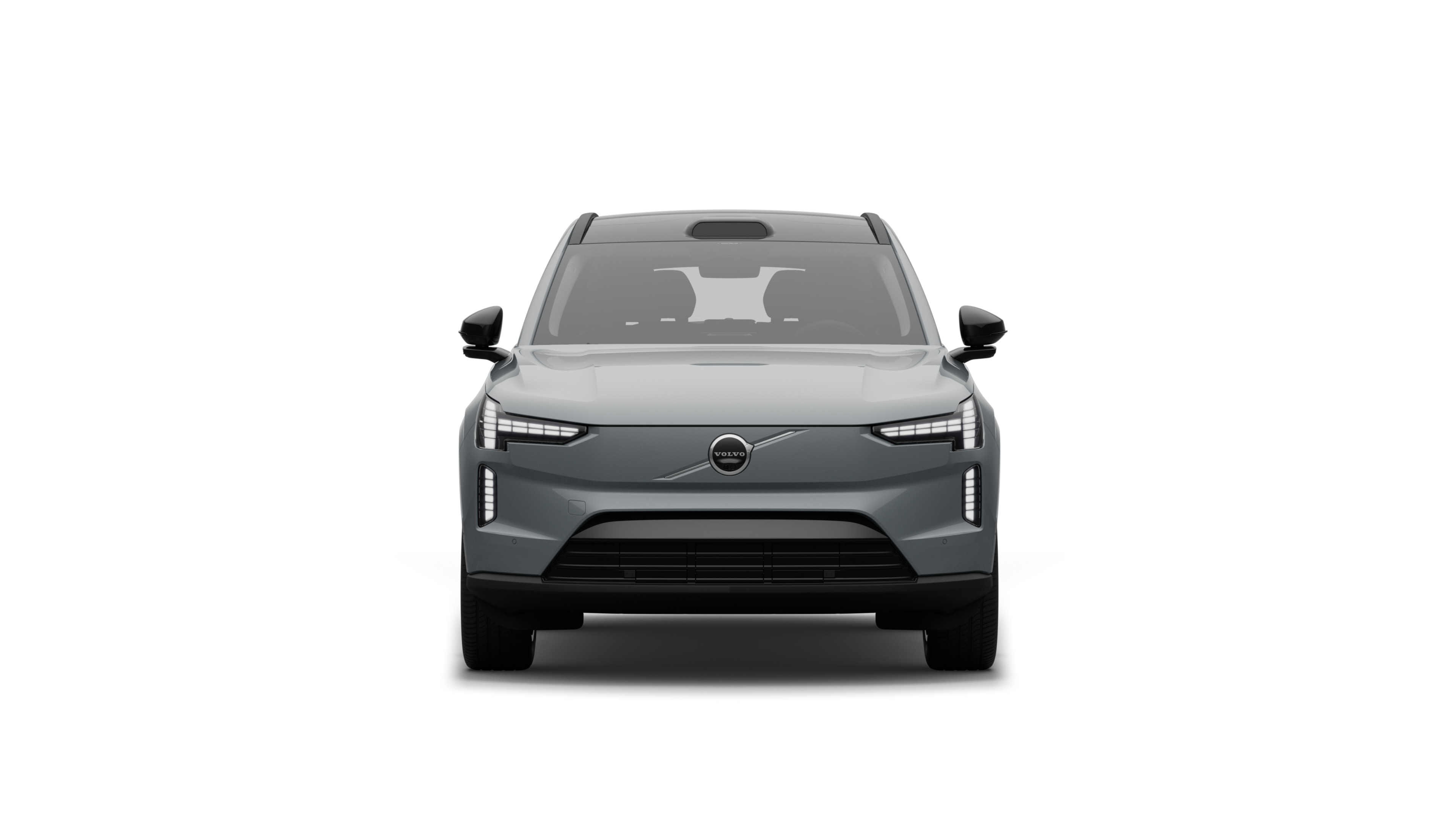 Vue avant d’une Volvo dans un studio uni.