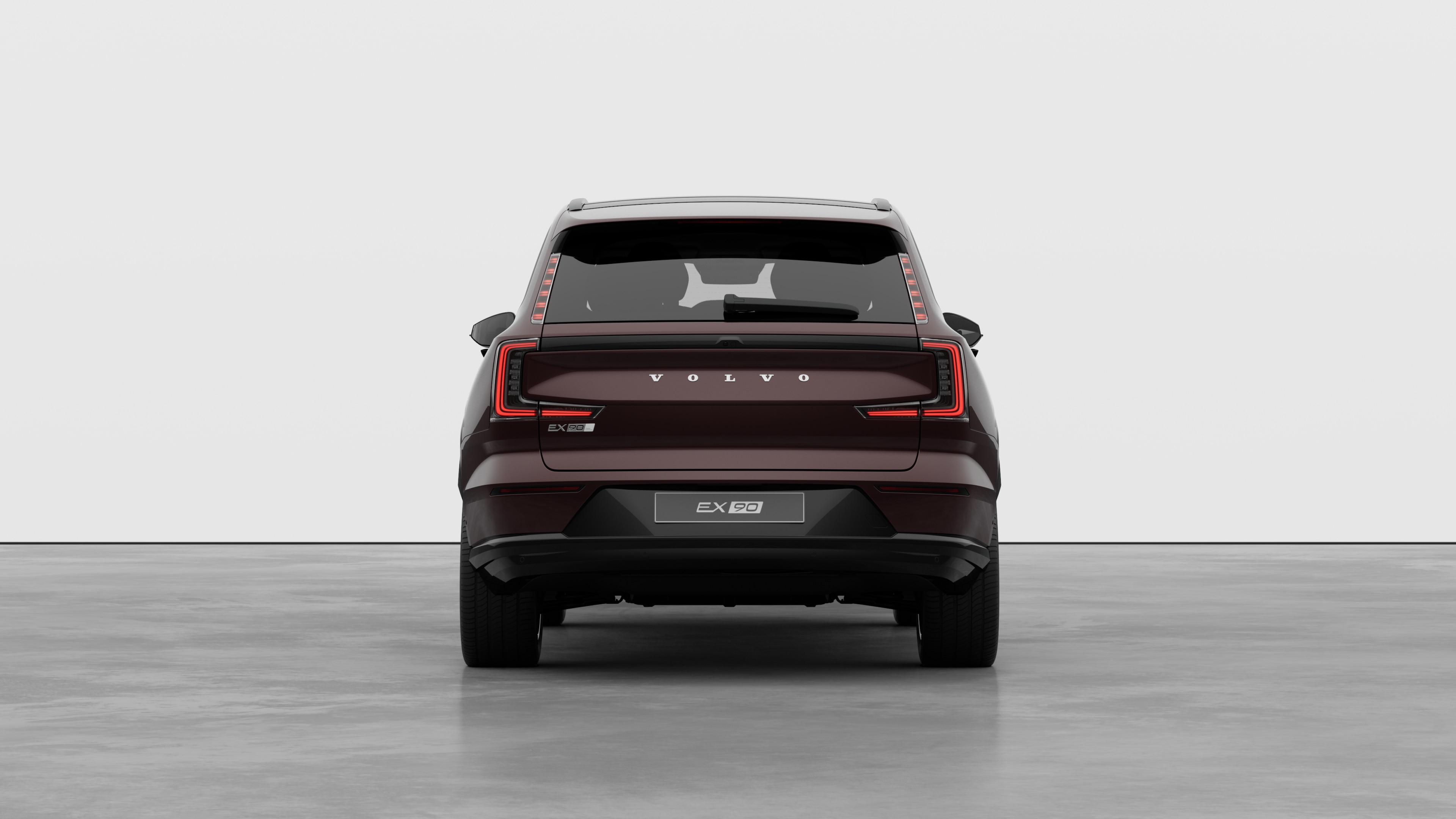 Volvo car rear view against a plain studio background.