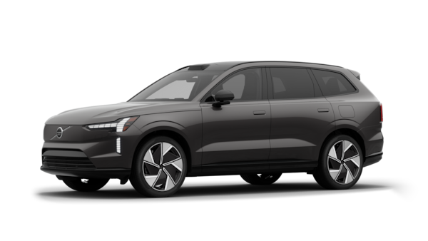 Volvo car exterior in three-quarter view, plain studio background.
