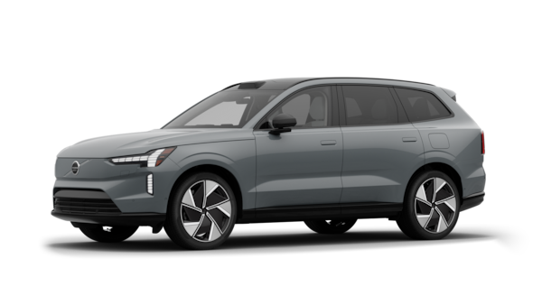 Volvo car exterior in three-quarter view, plain studio background.