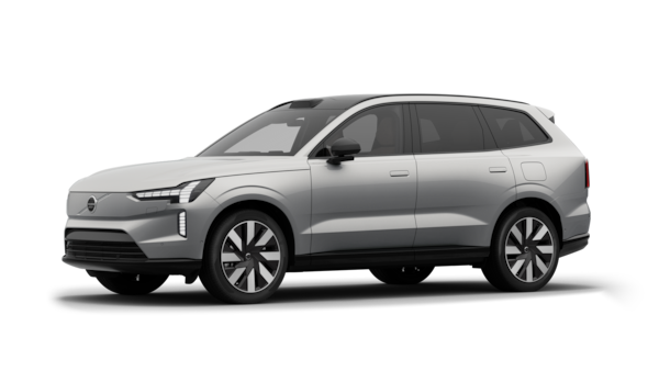 Volvo-eksteriør i trekvart visning, vanlig studiobakgrunn.