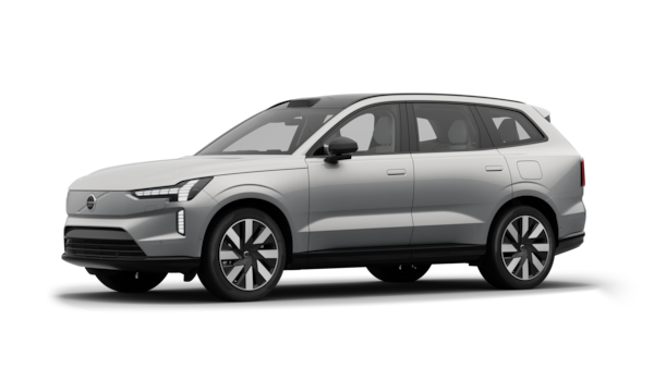 A Volvo autó külseje háromnegyed nézetből, letisztult stúdió háttér.