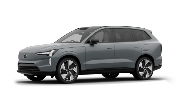 Volvo car exterior in three-quarter view, plain studio background.