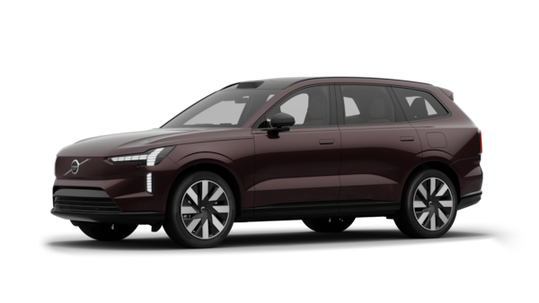 Volvo-eksteriør i trekvart visning, vanlig studiobakgrunn.