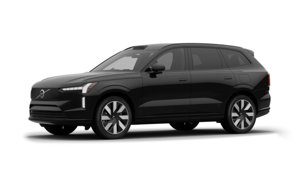 Volvo car exterior in three-quarter view, plain studio background.