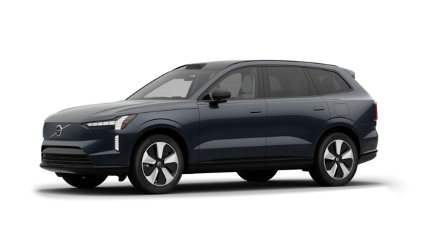 Volvo car exterior in three-quarter view, plain studio background.