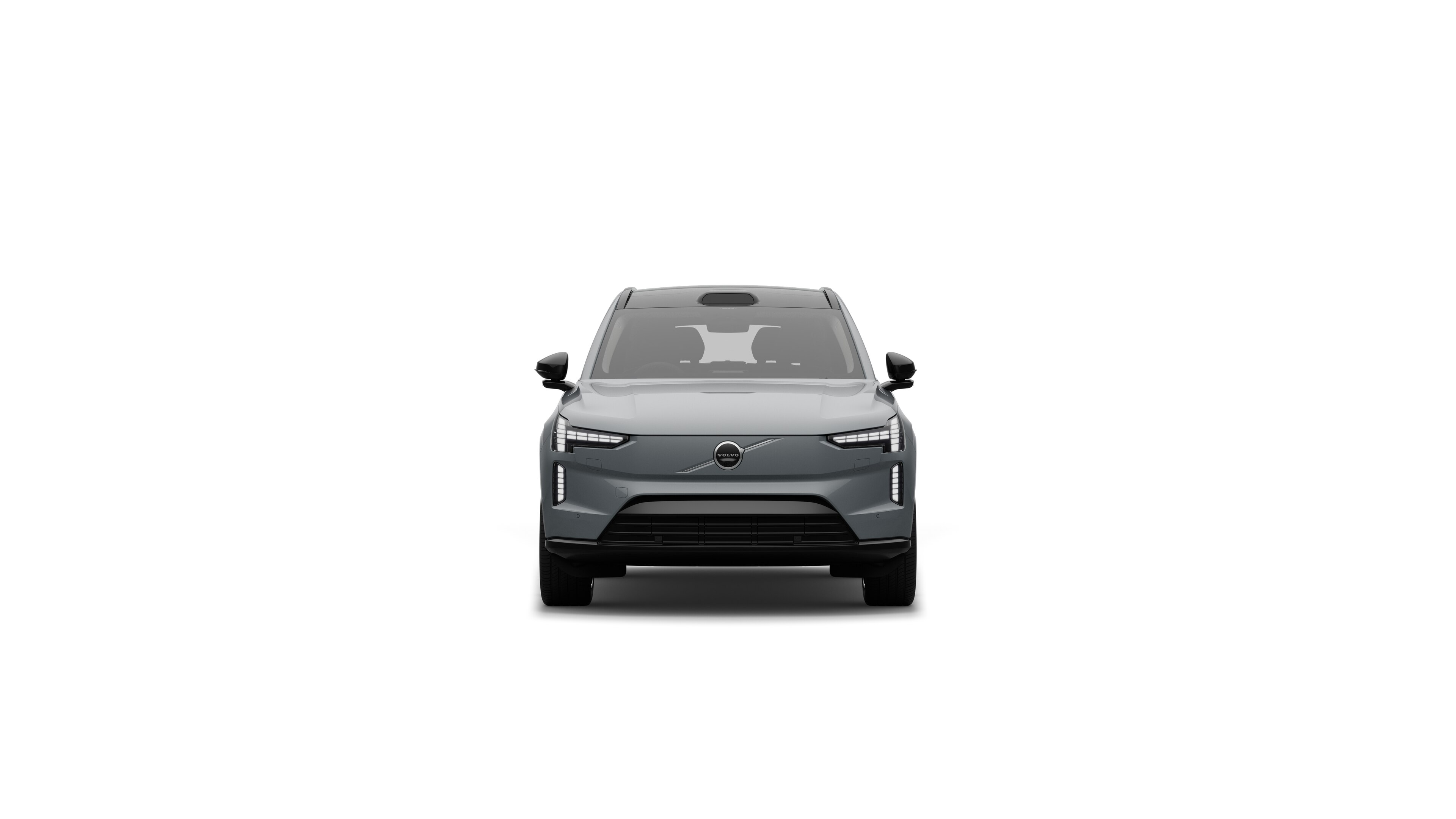 Volvo car front view in a plain studio background.