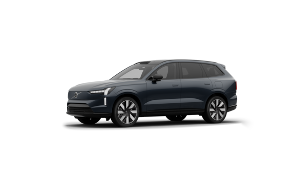 Volvo-auton kolmen neljänneksen näkymä ulkopuolelta tavallisella studiotaustalla.