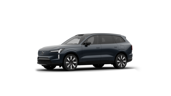 Volvo-auton kolmen neljänneksen näkymä ulkopuolelta tavallisella studiotaustalla.