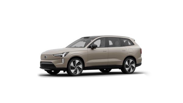 Tříčtvrteční pohled na exteriér vozu Volvo na jednoduchém pozadí studia.