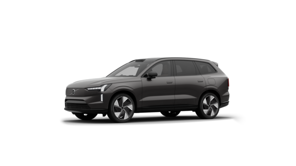 Volvo-auton kolmen neljänneksen näkymä ulkopuolelta tavallisella studiotaustalla.