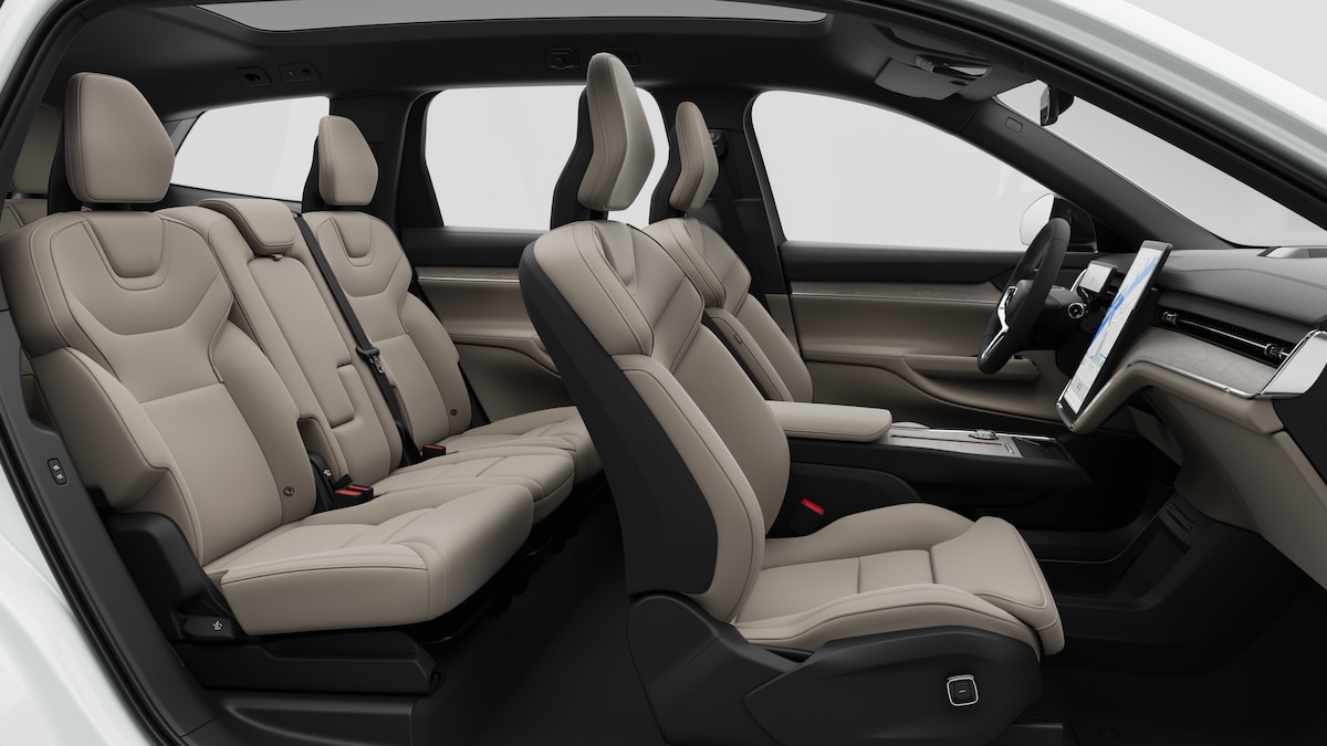 Volvo EX90 Pure electric Geventileerde Cardamom Nordico in Charcoal/Cardamom-interieur
