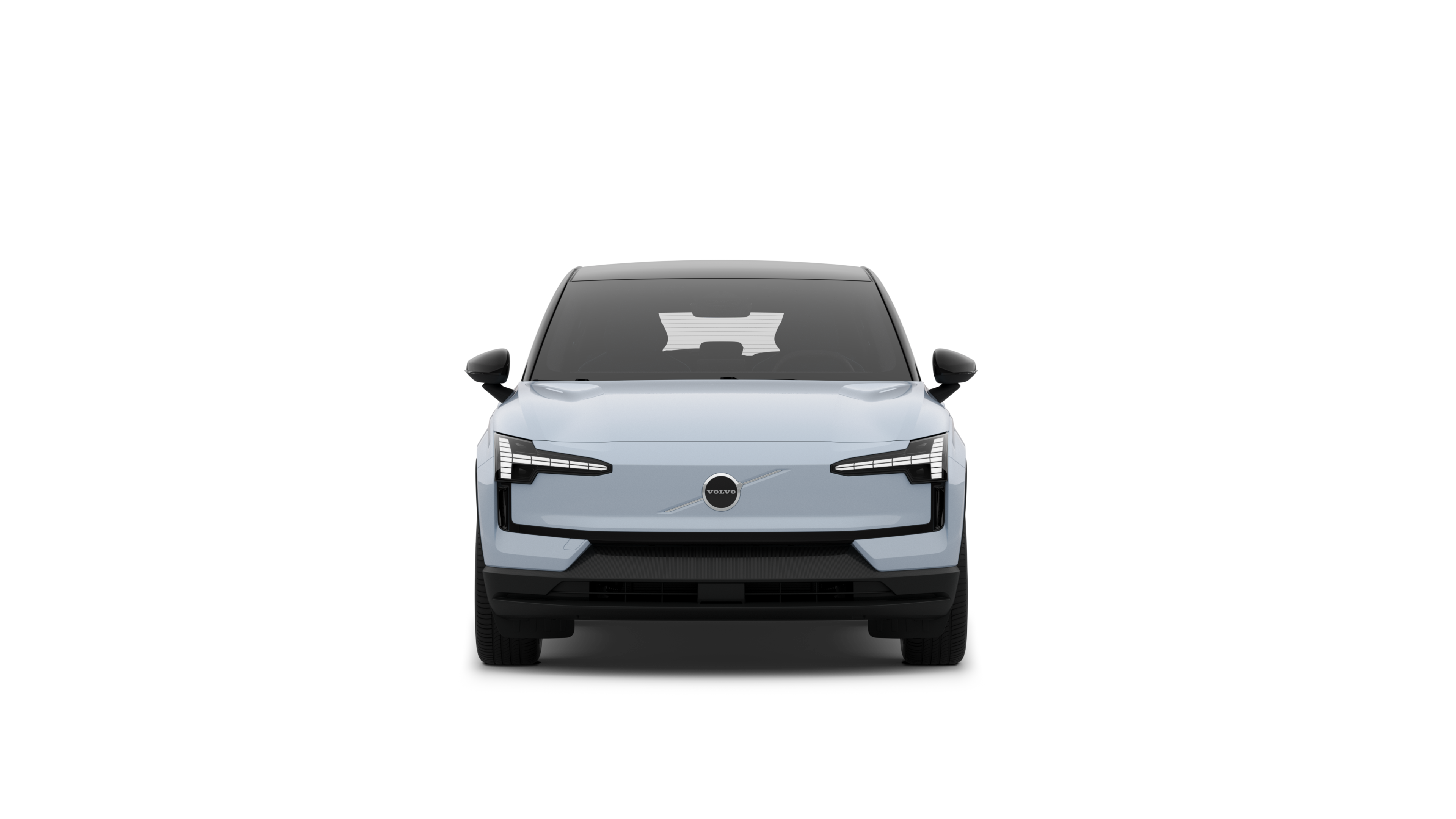 Front view of a Volvo car in a plain studio background.