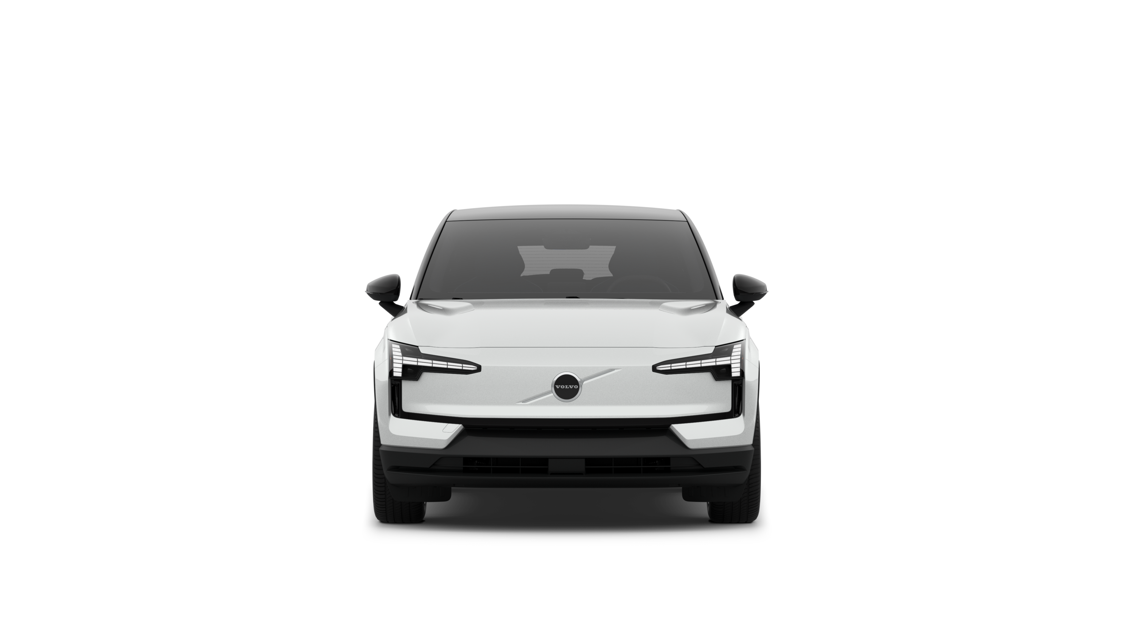 Front view of a Volvo car in a plain studio background.