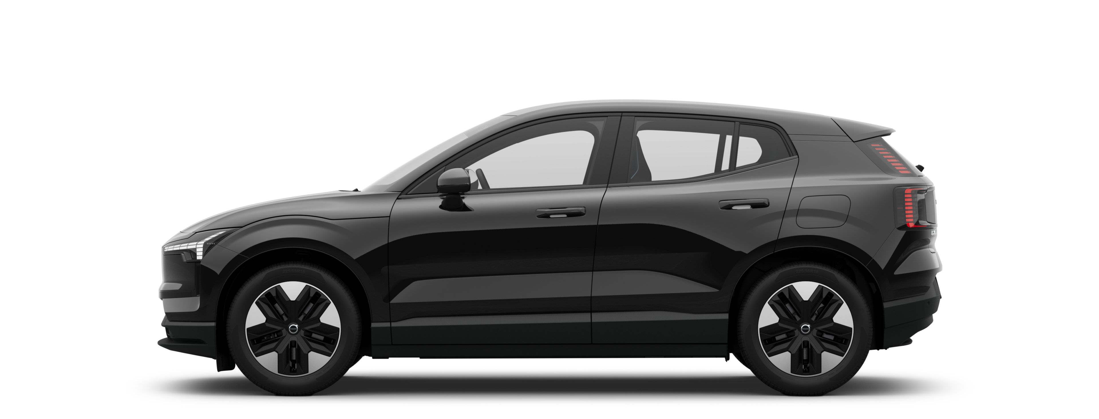 Uma vista lateral do EX30 Elétrico