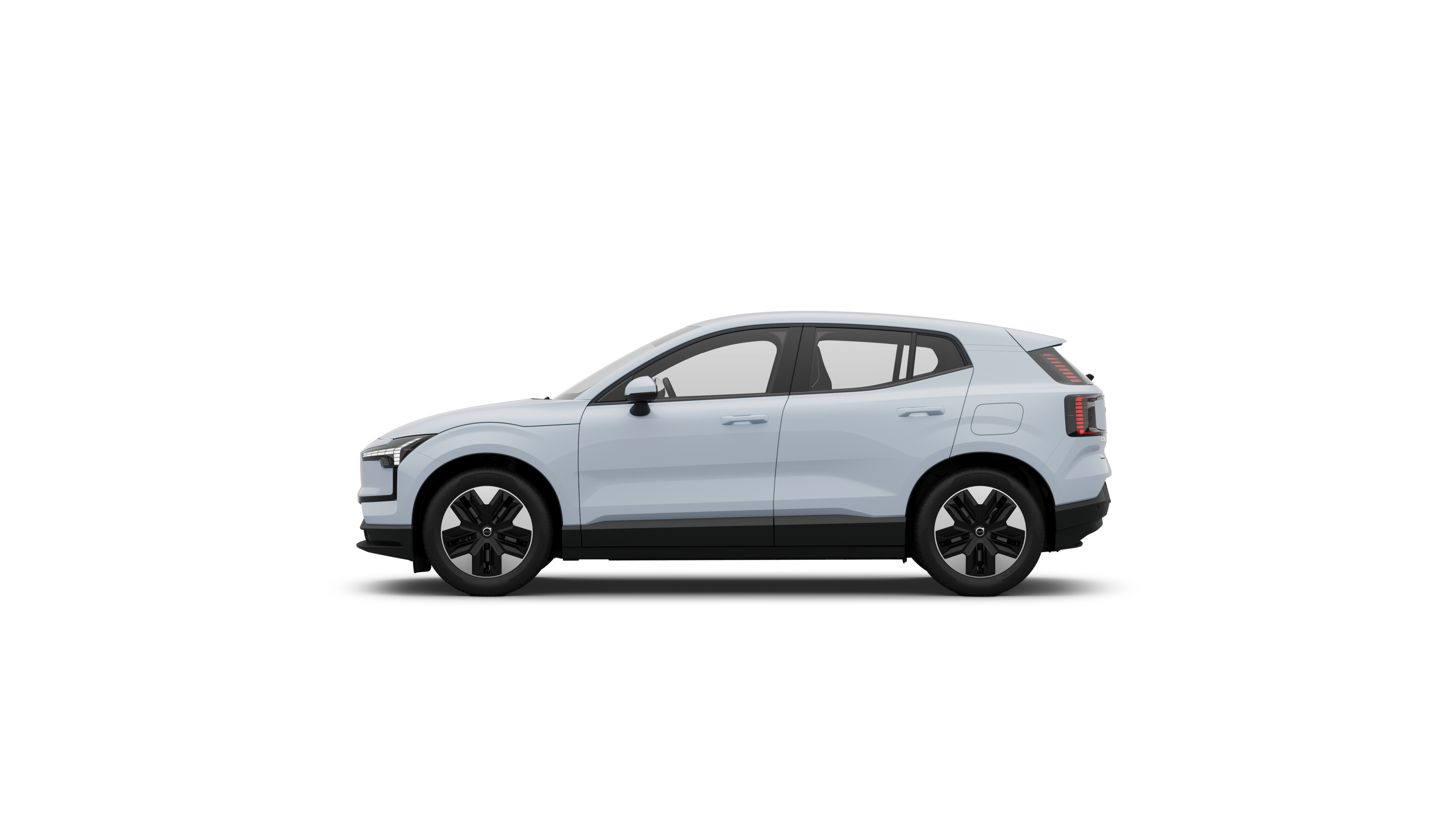 Vista laterale di una EX30 100% elettrica