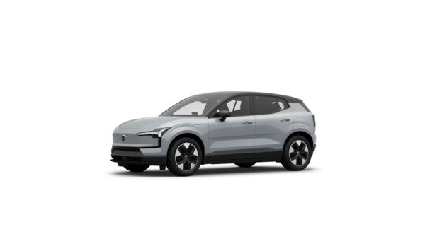 Volvo-auton kolmen neljänneksen näkymä ulkopuolelta tavallisella studiotaustalla.
