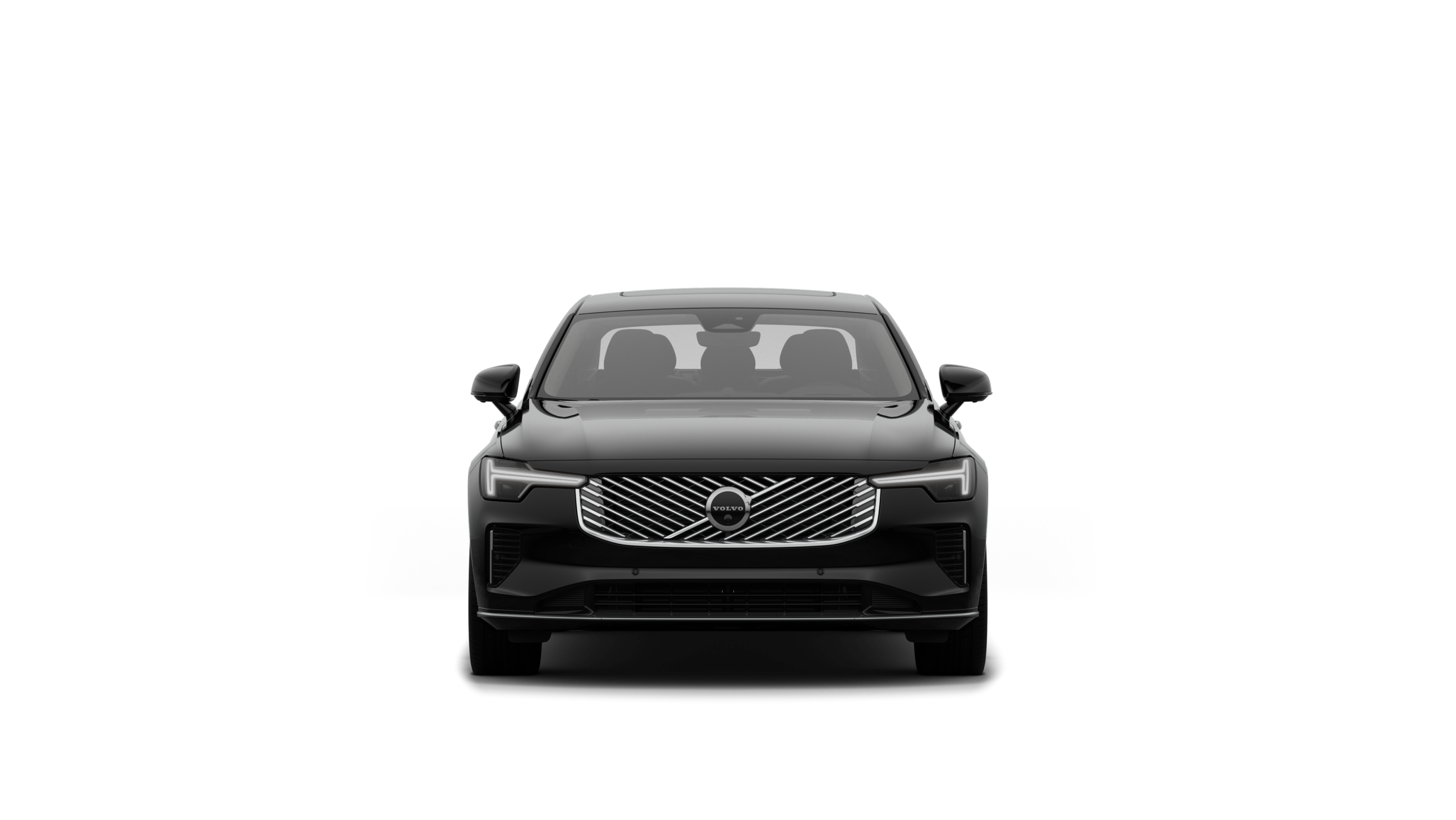 Mặt trước của một chiếc xe Volvo trong nền studio đơn giản.