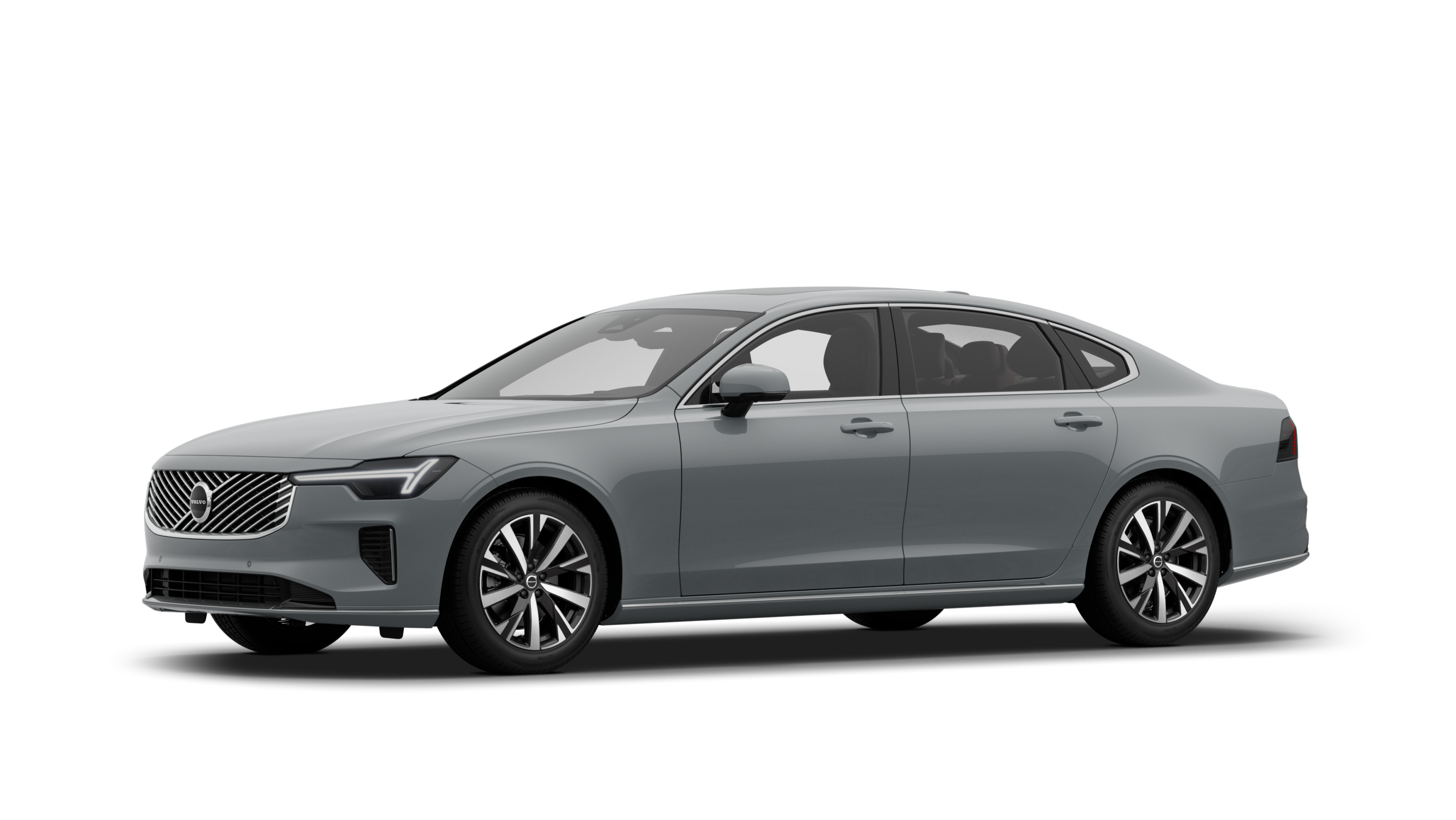 Volvo car exterior in three-quarter view, plain studio background.