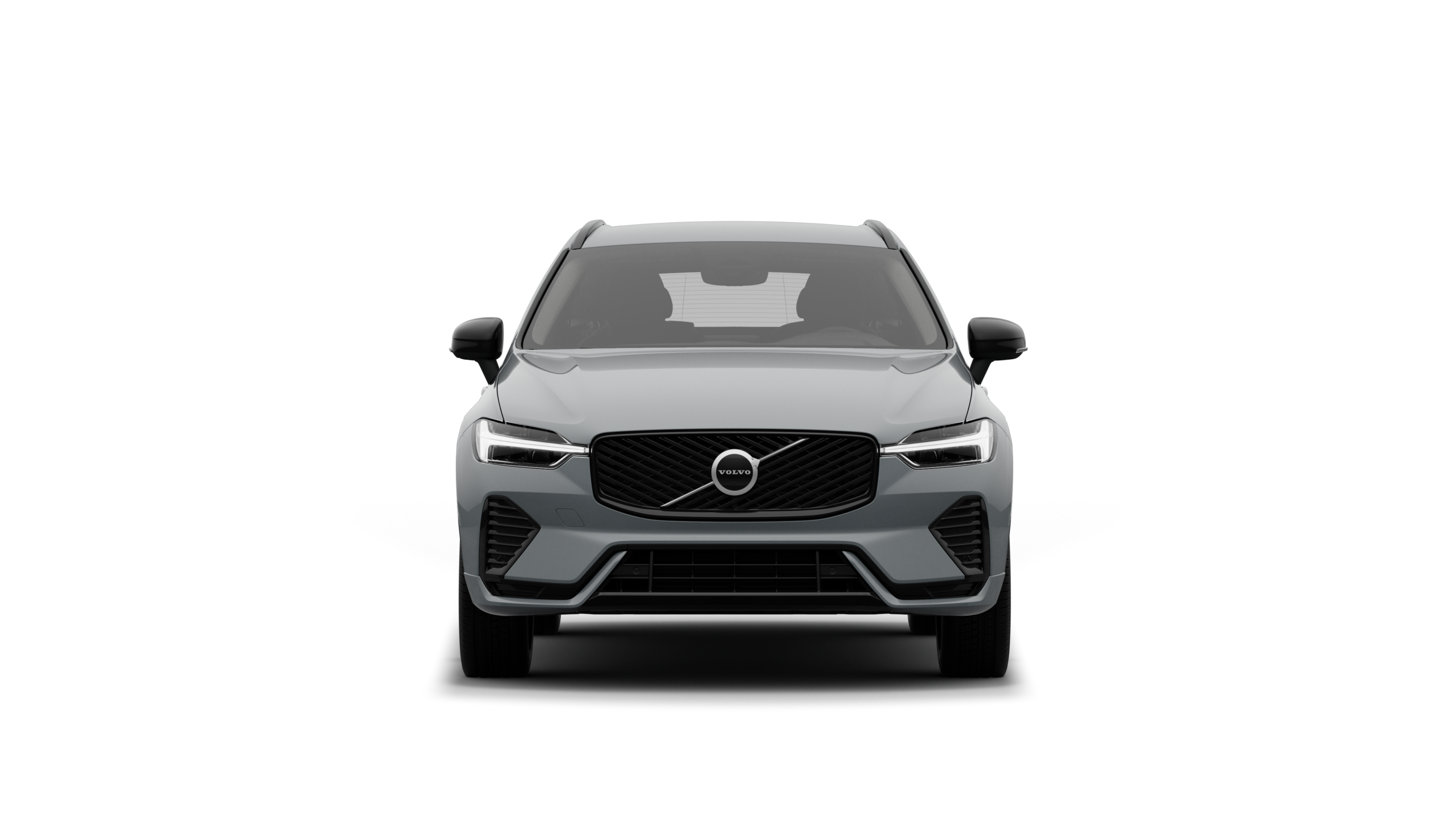 Volvo automašīnas skats no priekšpuses uz vienkārša studijas fona.